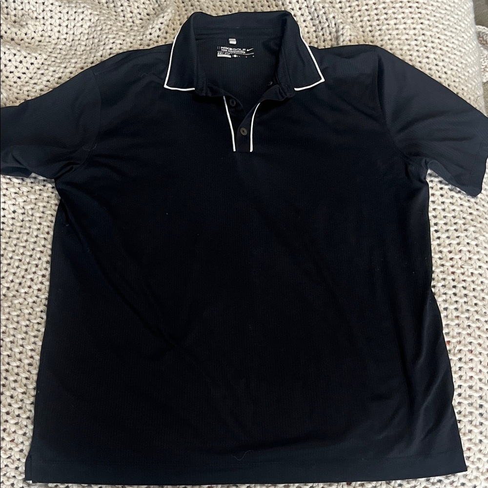 Nike Black Polo Shirt with White Accents